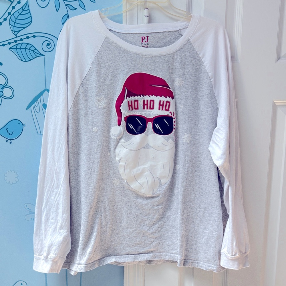 PJ Place 100% Cotton Ho Ho Ho Santa Sunglasses Christmas Pajama Tee Women’s XXL!